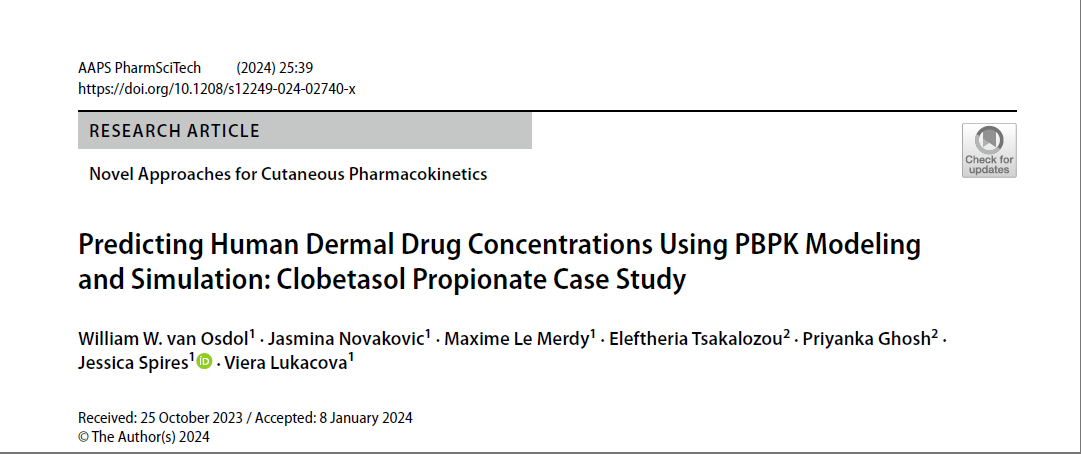 建模文章解讀 | 使用PBPK模型預(yù)測(cè)丙酸氯倍他索在人體皮膚中的藥物濃度